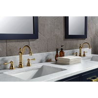 Water Creation Madison 72" Double Sink Carrara White Marble Vanity in Monarch Blue with Matching Mirror(s) VMI072CWMB04