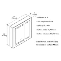 Vega – 30 Inches LED Medicine Cabinet