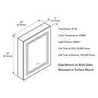 Vega – 24 Inches LED Medicine Cabinet (Right Side)