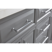 Water Creation 60" Palace Collection Quartz Carrara Cashmere Grey Bathroom Vanity Set with Hardware and F2-0009 Faucets, Mirror in Chrome Finish PA60D-0109CG