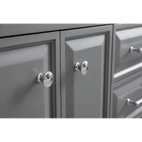Water Creation 60" Palace Collection Quartz Carrara Cashmere Grey Bathroom Vanity Set with Hardware and F2-0009 Faucets, Mirror in Chrome Finish PA60D-0109CG