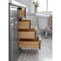 Water Creation 60" Palace Collection Quartz Carrara Cashmere Grey Bathroom Vanity Set with Hardware and F2-0009 Faucets, Mirror in Polished Nickel (PVD) Finish PA60D-0509CG