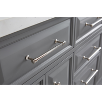 Water Creation 60" Palace Collection Quartz Carrara Cashmere Grey Bathroom Vanity Set with Hardware and F2-0009 Faucets in Polished Nickel (PVD) Finish PA60C-0509CG