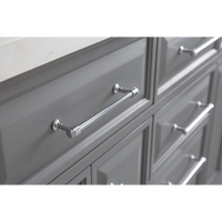 Water Creation 60" Palace Collection Quartz Carrara Cashmere Grey Bathroom Vanity Set with Hardware and F2-0012 Faucets in Chrome Finish PA60C-0112CG