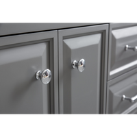 Water Creation 60" Palace Collection Quartz Carrara Cashmere Grey Bathroom Vanity Set with Hardware and F2-0012 Faucets in Chrome Finish PA60C-0112CG