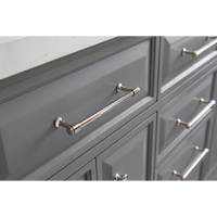 Water Creation 60" Palace Collection Quartz Carrara Cashmere Grey Bathroom Vanity Set with Hardware and F2-0013 Faucets in Polished Nickel (PVD) Finish PA60C-0513CG