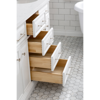 Water Creation 60" Palace Collection Quartz Carrara Pure White Bathroom Vanity Set with Hardware and F2-0012 Faucets in Polished Nickel (PVD) Finish PA60C-0512PW