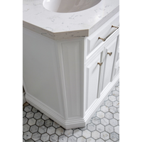 Water Creation 60" Palace Collection Quartz Carrara Pure White Bathroom Vanity Set with Hardware and F2-0012 Faucets in Polished Nickel (PVD) Finish PA60C-0512PW