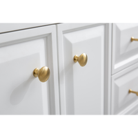 Water Creation 60" Palace Collection Quartz Carrara Pure White Bathroom Vanity Set with Hardware and F2-0012 Faucets in Satin Gold Finish and Only Mirrors in Chrome Finish PA60D-0612PW