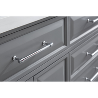 Water Creation 72" Palace Collection Quartz Carrara Cashmere Grey Bathroom Vanity Set with Hardware and F2-0013 Faucets, Mirror in Chrome Finish PA72D-0113CG