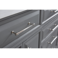 Water Creation 72" Palace Collection Quartz Carrara Cashmere Grey Bathroom Vanity Set with Hardware and F2-0013 Faucets in Polished Nickel (PVD) Finish PA72C-0513CG