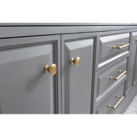 Water Creation 72" Palace Collection Quartz Carrara Cashmere Grey Bathroom Vanity Set with Hardware and F2-0013 Faucets in Satin Gold Finish and Only Mirrors in Chrome Finish PA72D-0613CG