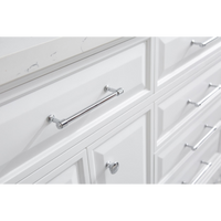 Water Creation 72" Palace Collection Quartz Carrara Pure White Bathroom Vanity Set with Hardware and F2-0009 Faucets, Mirror in Chrome Finish PA72D-0109PW