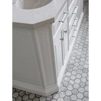 Water Creation 72" Palace Collection Quartz Carrara Pure White Bathroom Vanity Set with Hardware and F2-0009 Faucets, Mirror in Chrome Finish PA72D-0109PW