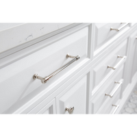 Water Creation 72" Palace Collection Quartz Carrara Pure White Bathroom Vanity Set with Hardware and F2-0009 Faucets, Mirror in Polished Nickel (PVD) Finish PA72D-0509PW