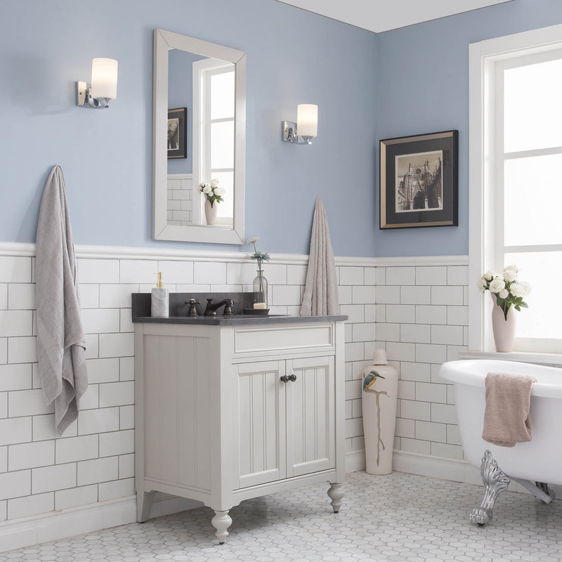Water Creation Potenza 30" Bathroom Vanity in Earl Grey with Blue Limestone Top with Faucet POTENZA30EGF1