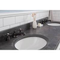 Water Creation Potenza 72" Bathroom Vanity in Earl Grey with Blue Limestone Top with Faucet POTENZA72EGF1