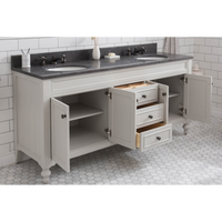 Water Creation Potenza 72" Bathroom Vanity in Earl Grey with Blue Limestone Top with Faucet and Small Mirror POTENZA72EGCF1
