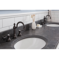 Water Creation Potenza 72" Bathroom Vanity in Earl Grey with Blue Limestone Top with Faucet and Small Mirror POTENZA72EGCF2