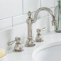 Water Creation Queen 48" Single Sink Quartz Carrara Vanity in Pure White with F2-0012-05-TL Lavatory Faucet(s) VQU048QCPW57