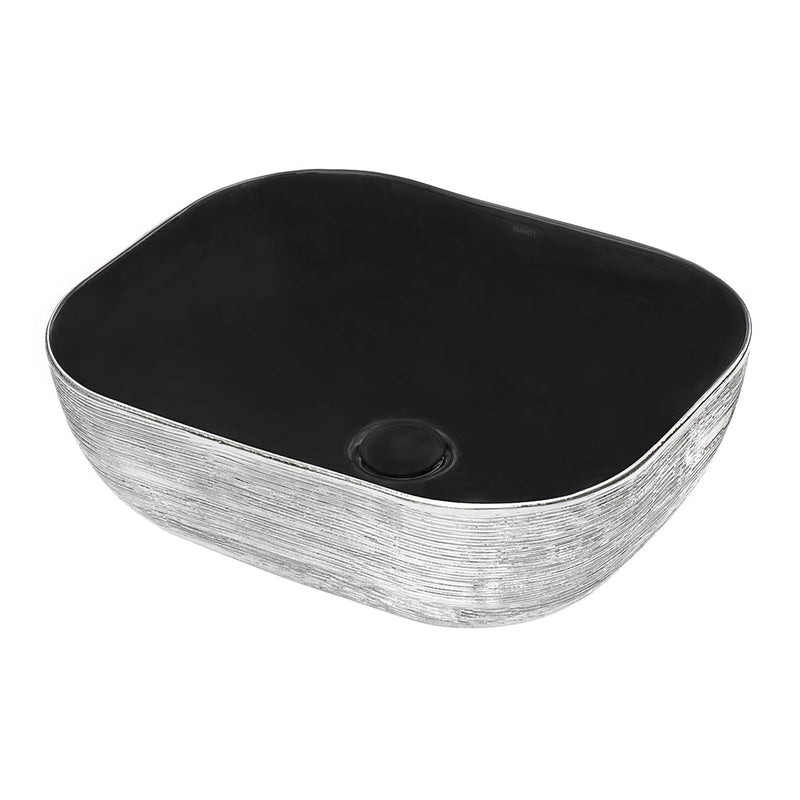 Ruvati 20" x 16" Bathroom Vessel Sink Silver Decorative Art Above Vanity Counter