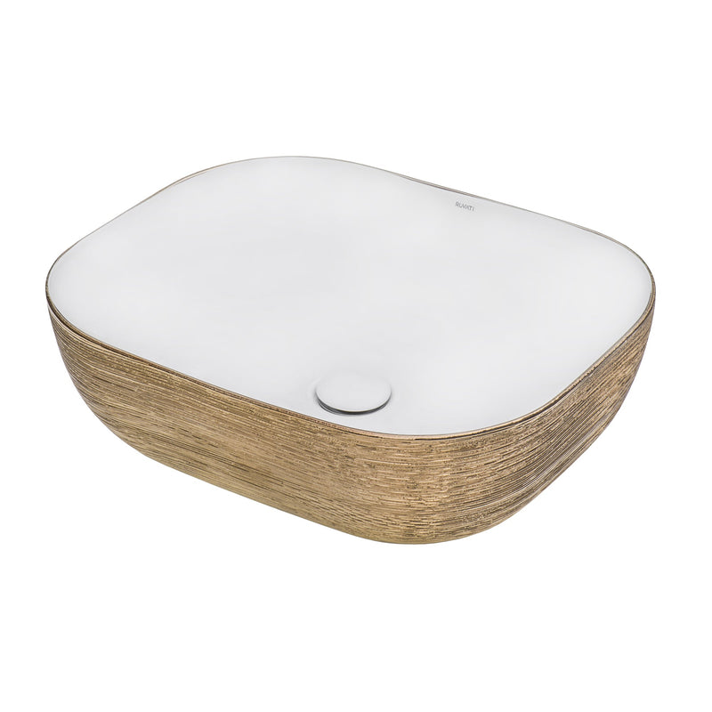 Ruvati 20" x 16" Bathroom Vessel Sink Silver Decorative Art Above Vanity Counter