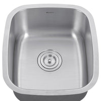 Ruvati 15" x 18" Undermount 16 Gauge Stainless Steel Bar Prep Sink - RVM4110