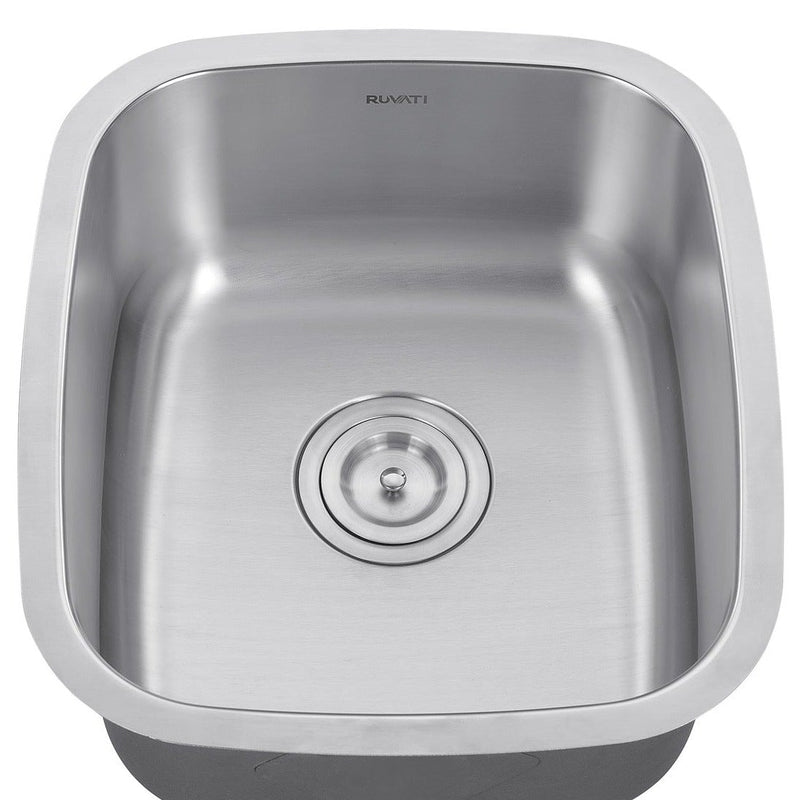 Ruvati 15" x 18" Undermount 16 Gauge Stainless Steel Bar Prep Sink - RVM4110