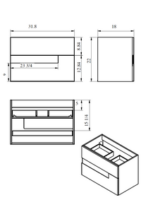Vision Vanity 32" Grey and White