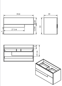 Vision Vanity 40" Abedul and Tortora