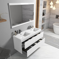 Valencia 48 Inch Double Vanity (Vanity Only) Glossy White