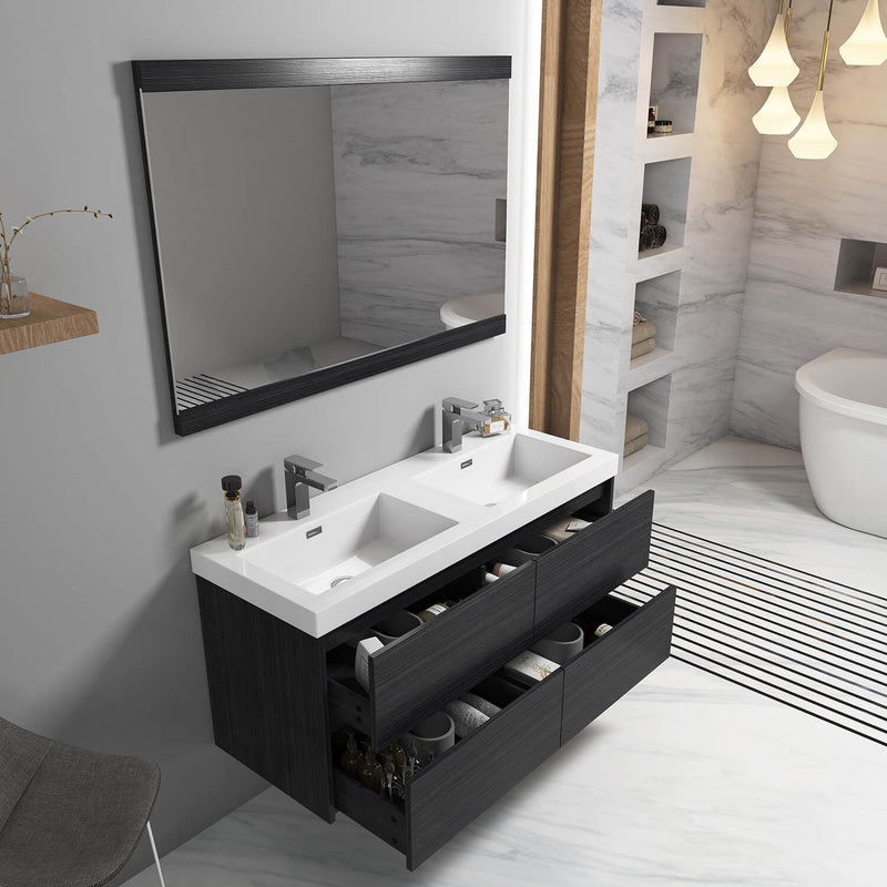 Valencia 48 Inch Double Vanity (Vanity Only) Silver Grey
