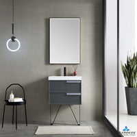 Sofia 24 Inch Vanity (Vanity Only) Matte Grey