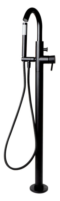 Alfi brand Floor Mount Tub Filler with Shower Head Polished/Brushed Matte Black