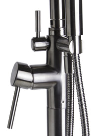 Alfi brand Floor Mount Tub Filler with Shower Head Polished/Brushed Brushed Nickle Back