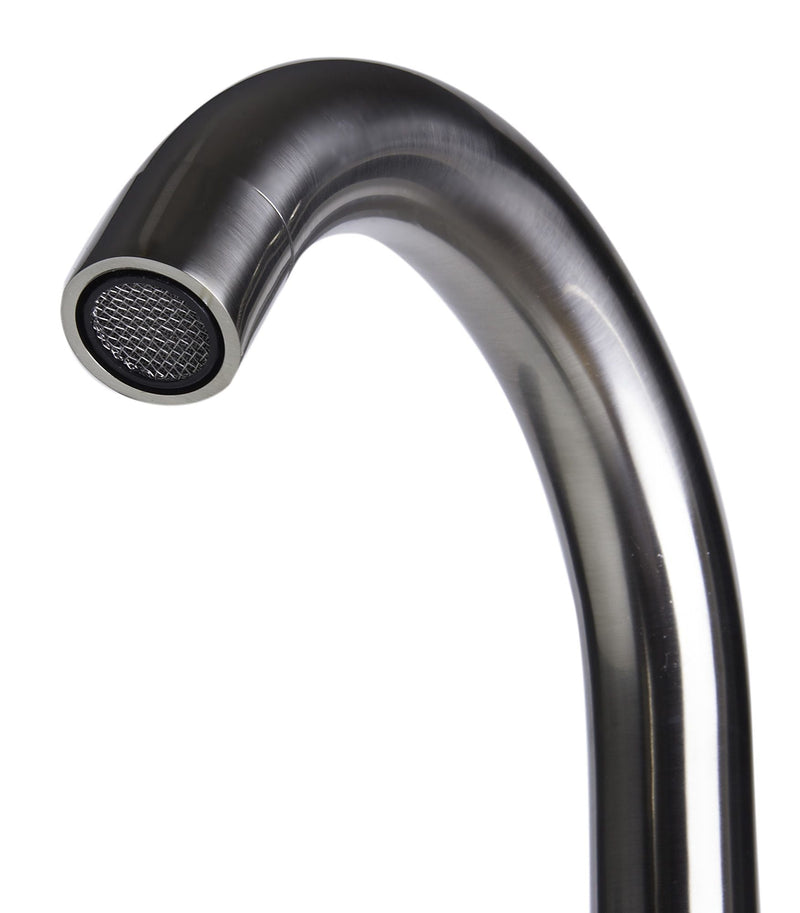 Alfi brand Floor Mount Tub Filler with Shower Head Polished/Brushed Brushed Nickle Back