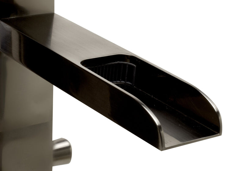 ALFI brand Single Hole Floor Mounted Waterfall Tub Filler Brushed Nickle