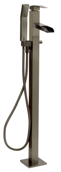 ALFI brand Single Hole Floor Mounted Waterfall Tub Filler Brushed Nickle