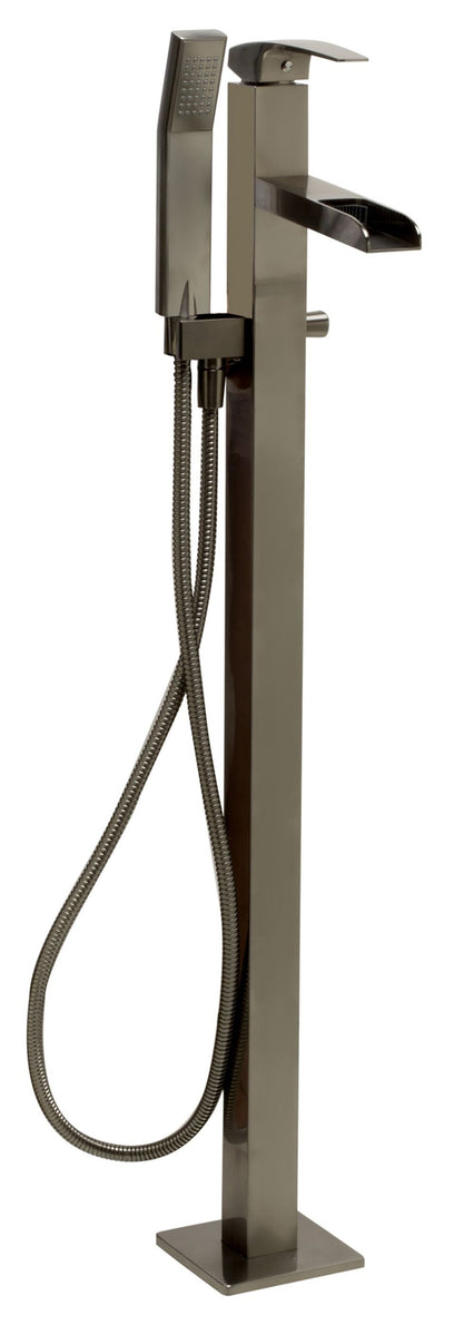 ALFI brand Single Hole Floor Mounted Waterfall Tub Filler Brushed Nickle