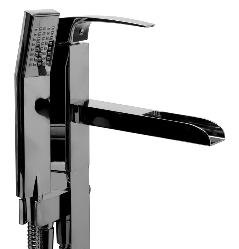 ALFI brand Single Hole Floor Mounted Waterfall Tub Filler  Polished Chrome