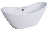 ALFI brand  68 Inch White Oval Acrylic Free Standing Soaking Bathtub