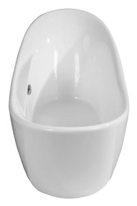 ALFI brand  68 Inch White Oval Acrylic Free Standing Soaking Bathtub