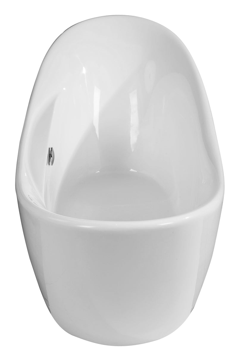 ALFI brand  68 Inch White Oval Acrylic Free Standing Soaking Bathtub