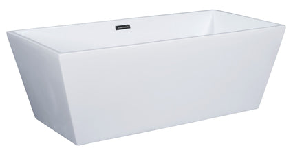 ALFI brand 67 Inch White Rectangular Acrylic Free Standing Soaking Bathtub