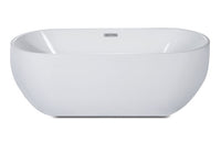 ALFI brand 67 Inch White Oval Acrylic Free Standing Soaking Bathtub