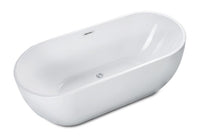 ALFI brand 67 Inch White Oval Acrylic Free Standing Soaking Bathtub