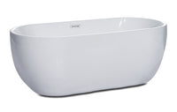 ALFI brand 67 Inch White Oval Acrylic Free Standing Soaking Bathtub