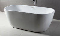 ALFI brand 67 Inch White Oval Acrylic Free Standing Soaking Bathtub