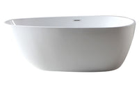 ALFI brand  59 Inch White Oval Acrylic Free Standing Soaking Bathtub
