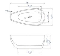 ALFI brand  59 Inch White Oval Acrylic Free Standing Soaking Bathtub
